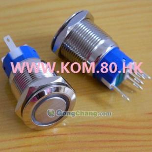 供應K19-A帶燈金屬按鈕開關 高質量解決方案，安裝直徑19MM